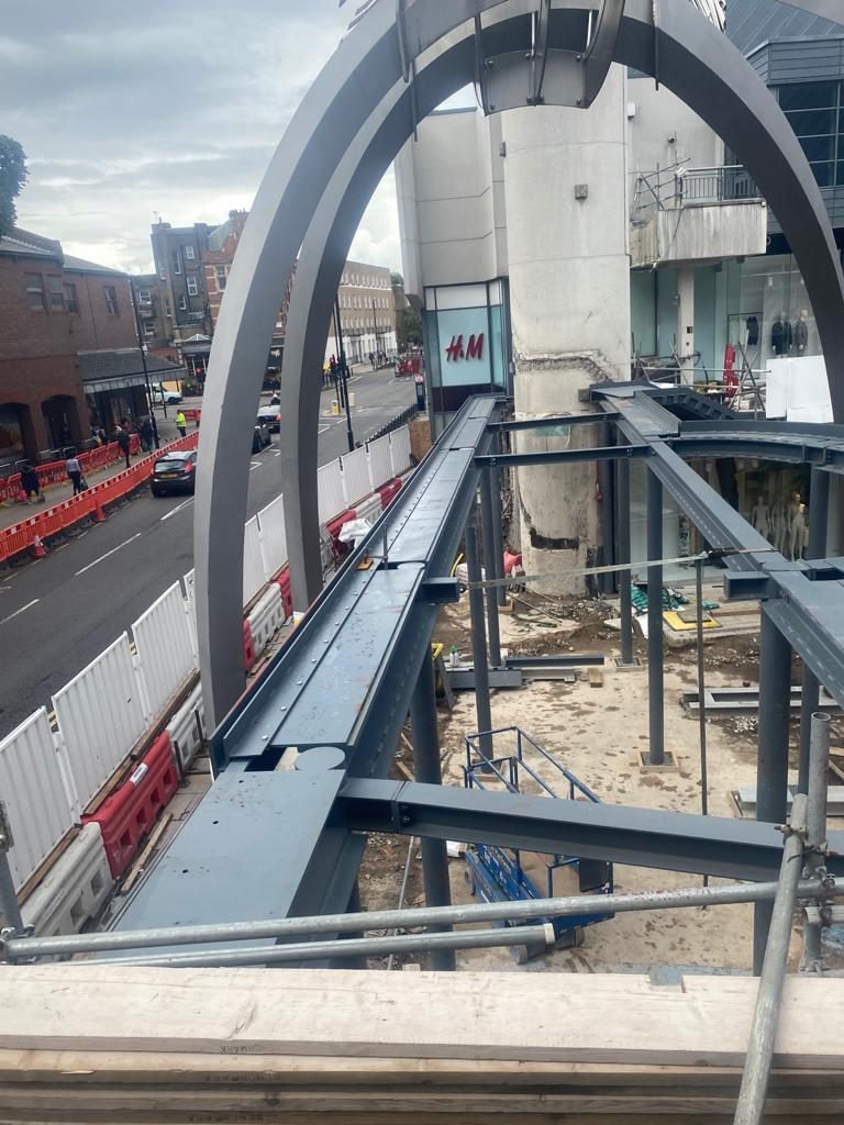 Angel Islington Shopping Centre steel structure