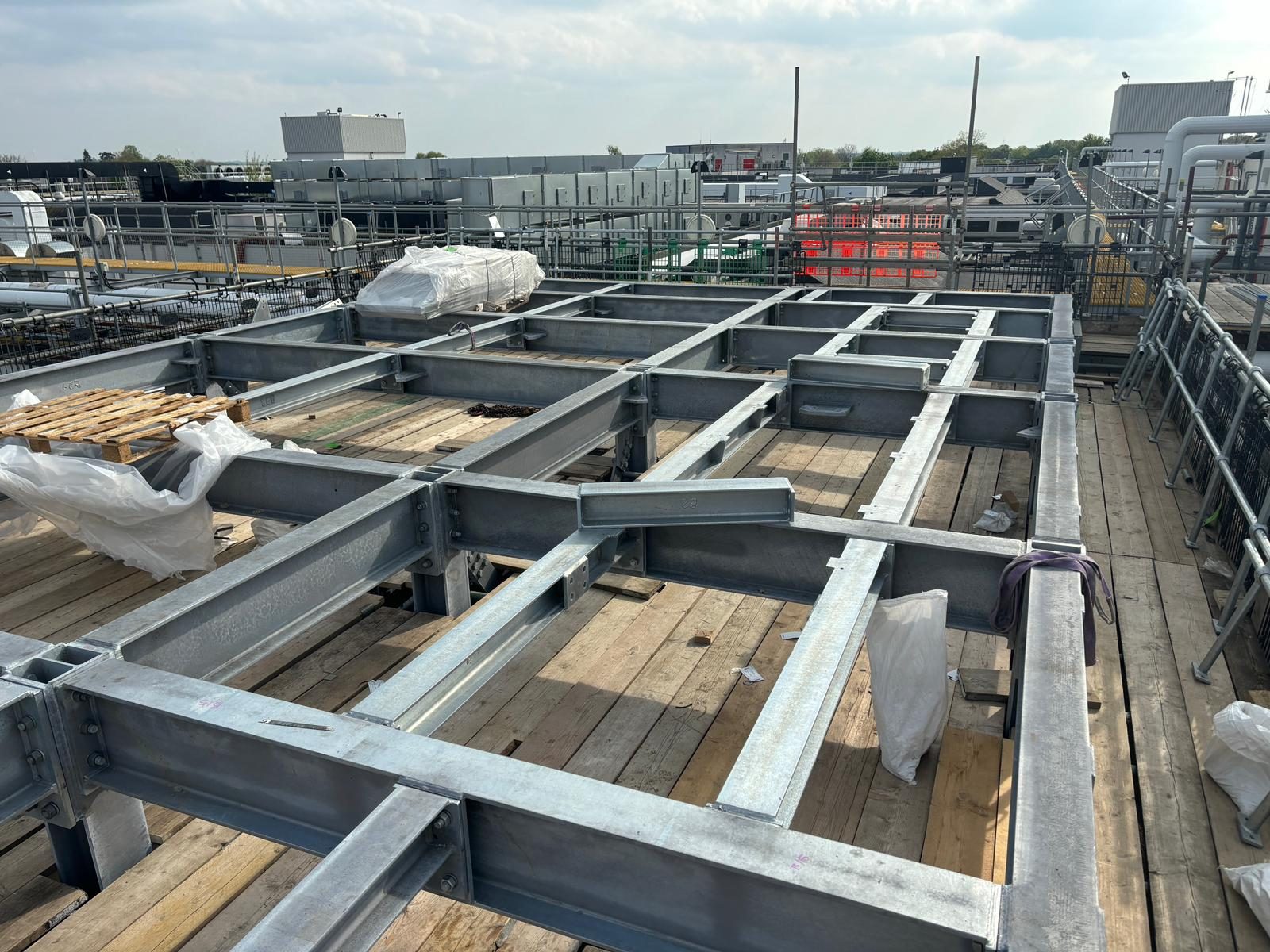 Steel structure during construction